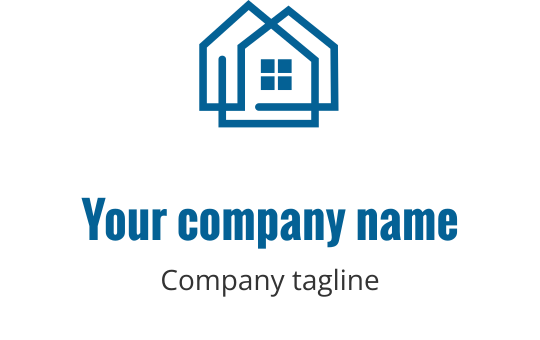 Teal logo design featuring a stylized house with a welcoming entrance