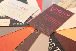 Business card finishes