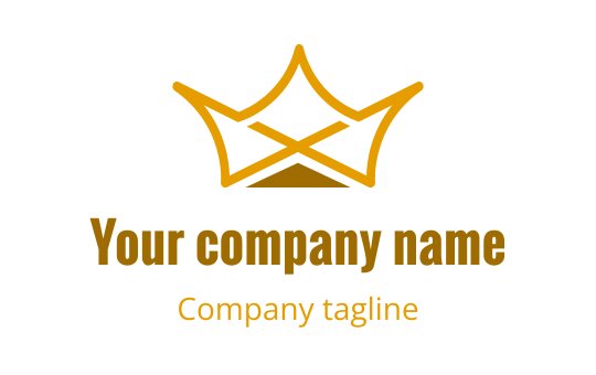 Elegant crown logo design in gold with a modern font