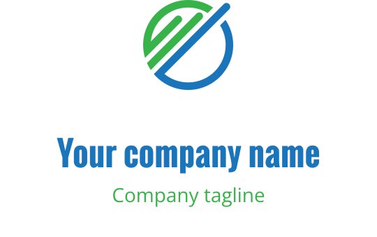 Modern circular logo design with green and blue elements