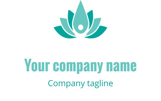 Elegant teal lotus flower logo design with rounded petals