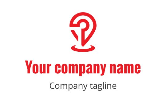 Modern red location pin logo design with circular elements