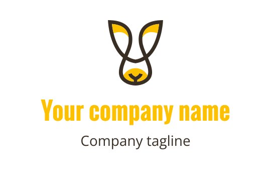 Modern logo design featuring a stylized animal face in brown and yellow