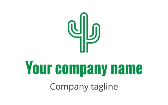 Modern green cactus logo design with clean lines and rounded edges