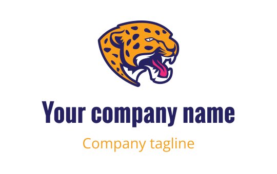 Bold jaguar logo design with vibrant orange and blue colors