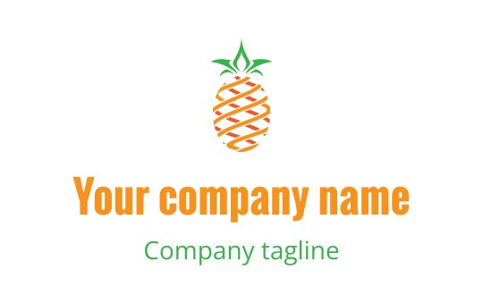 Playful pineapple logo design with green leaves and orange accents