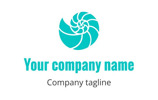 Modern teal spiral logo design with a dynamic, flowing shape
