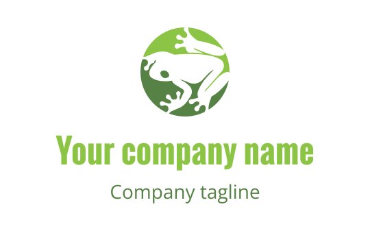 Modern green frog logo design within a circular shape
