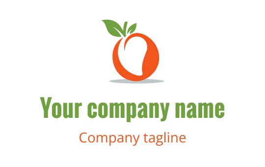 Fresh orange logo design with green leaves and modern typography