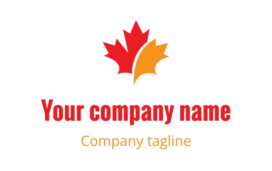 Colorful maple leaf logo design with red and orange elements