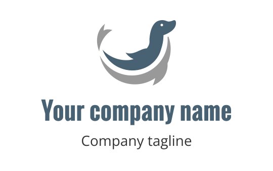 Playful duck logo design with soft blue and gray colors