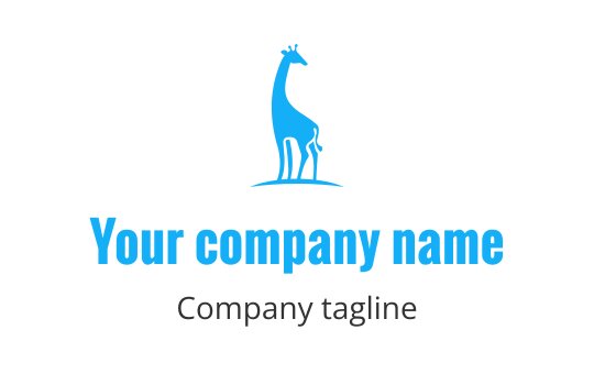 Stylized blue giraffe logo design with a modern, playful look