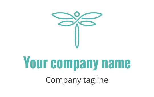 Elegant dragonfly logo design in teal with a modern style