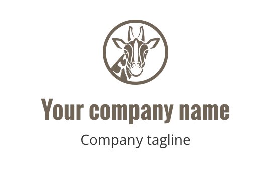 Playful goat logo design within a circular outline