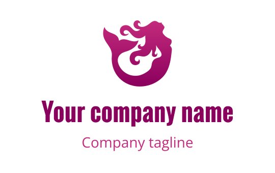 Elegant mermaid logo design in vibrant pink tones