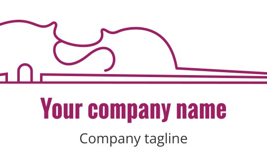 Minimalist cat logo design in pink with a sleek silhouette