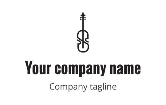 Elegant logo design featuring a stylized violin and initials in dark tones