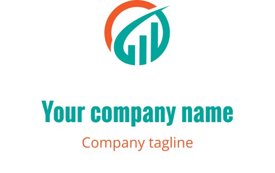 Modern logo design featuring coral and teal geometric shapes