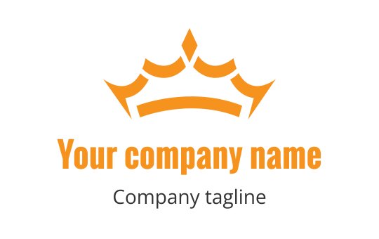 Elegant crown logo design in orange and black colors