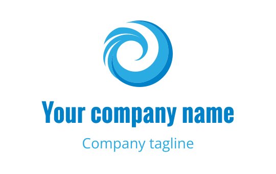 Modern blue swirl logo design with dynamic movement elements