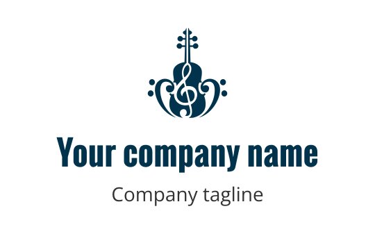 Elegant logo design featuring a violin with decorative elements
