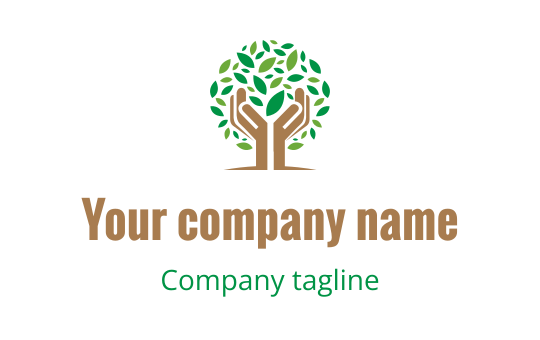 Colorful tree logo design with vibrant leaves and a sturdy trunk