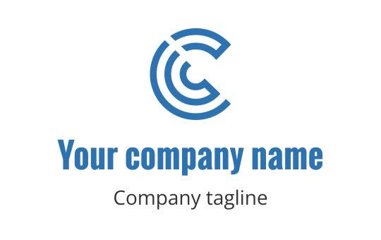 Modern circular logo design featuring a stylized letter C in blue