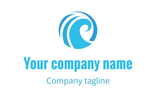 Modern blue wave logo design with flowing curves