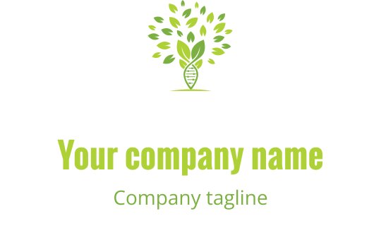 Modern green tree logo design with rounded leaves and a stylized trunk