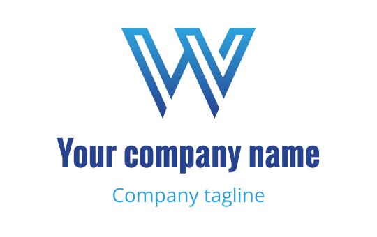 Modern blue and teal logo design featuring stylized overlapping 'W' letters