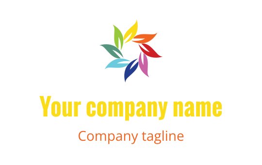 Colorful leaf logo design arranged in a circular pattern