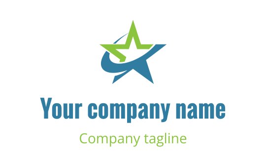 Modern star logo design with green and blue elements