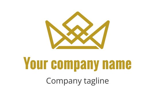 Elegant crown logo design in gold with geometric accents