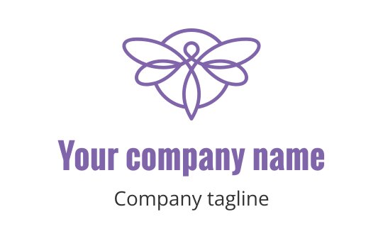 Elegant butterfly logo design in purple with delicate wing details