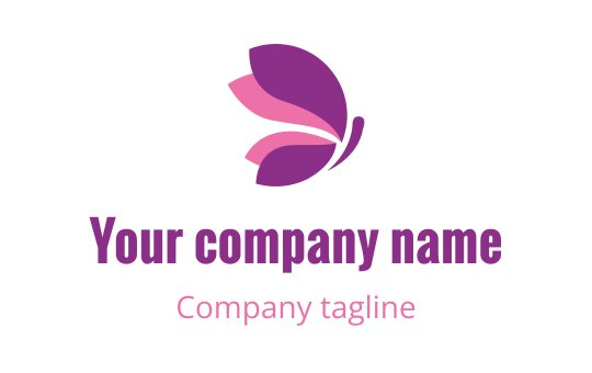 Elegant butterfly logo design in shades of pink and purple