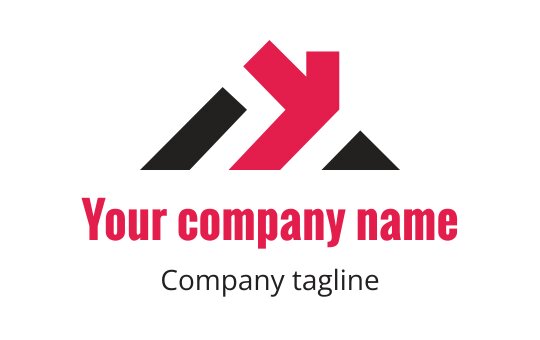 Dynamic logo design featuring bold red and black mountain shapes