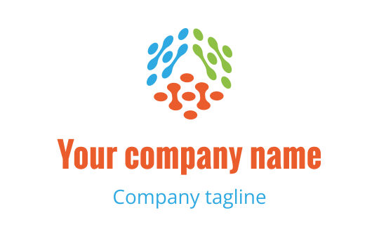 Creative light bulb logo design with a network pattern in orange