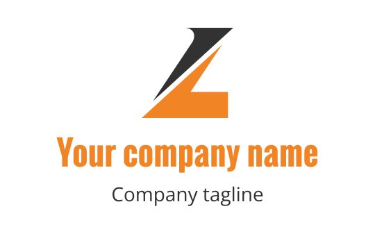 Modern logo design featuring a stylized letter "Z" in orange and black
