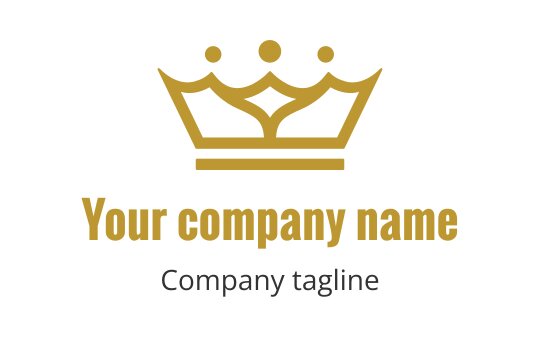 Elegant gold crown logo design with stylized curves and shapes