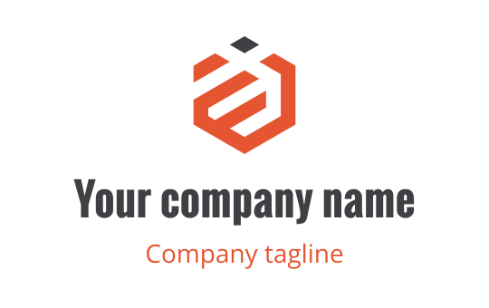Modern hexagonal logo design with orange and gray elements