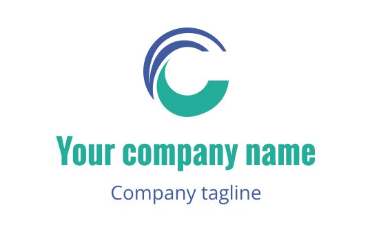 Modern circular logo design with blue and teal wave elements