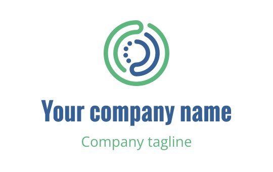 Modern circular logo design featuring green and blue elements