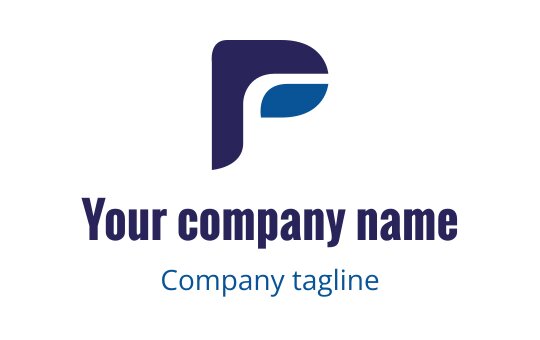 Modern blue and purple logo design featuring a stylized letter P