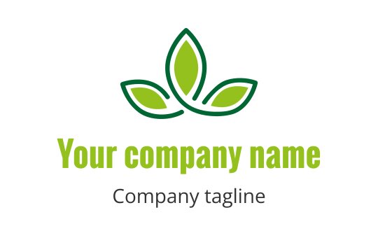 Modern green leaf logo design with rounded shapes and clean lines