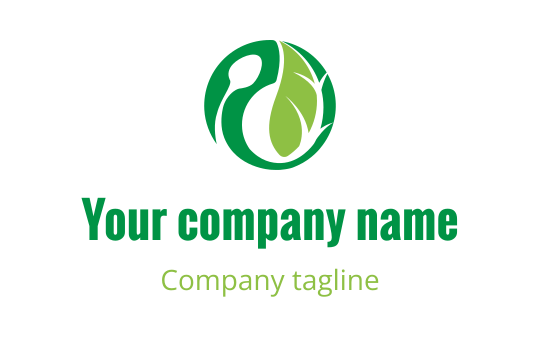 Modern green logo design featuring a stylized leaf and circular shape