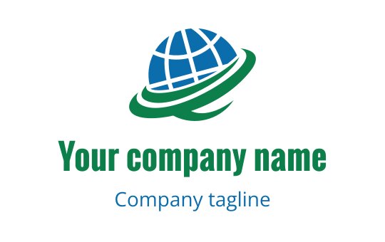 Modern globe logo design with green and blue elements