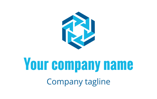 Modern blue geometric logo design with interlocking arrows