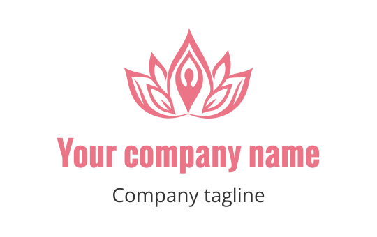 Elegant pink lotus flower logo design with intricate petal details