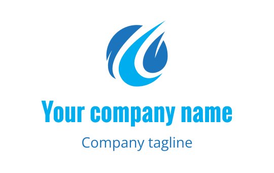 Modern blue wave logo design with flowing curves