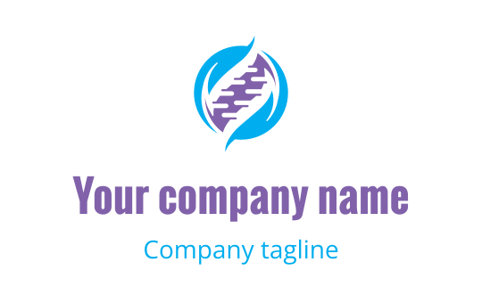Modern logo design featuring a blue and purple abstract swirl pattern